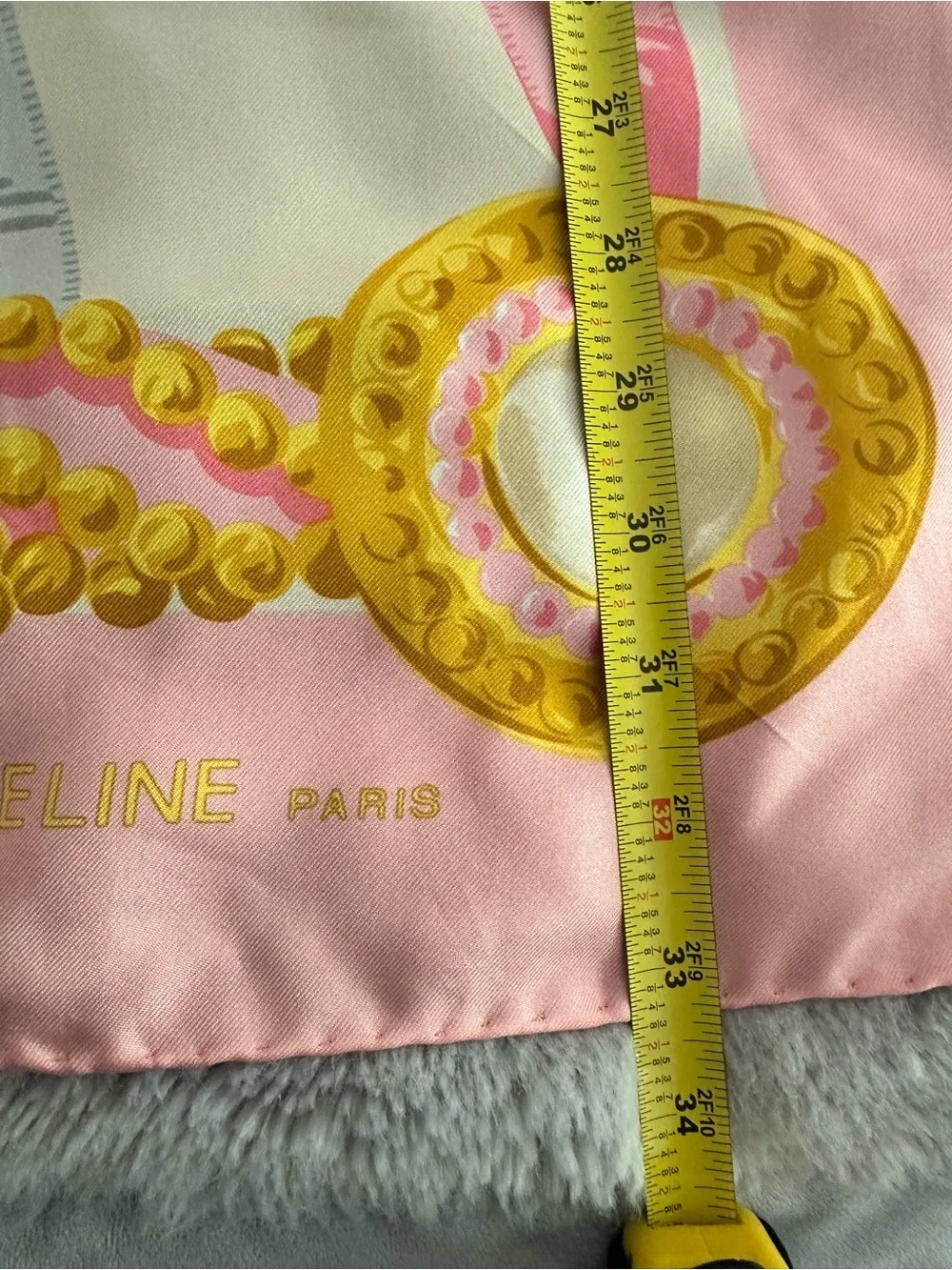 Celine Pink Silk Scarf